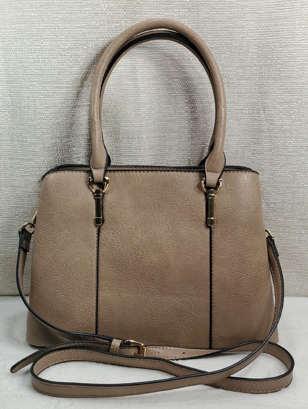 Isabella Leather Double Handled Satchel Handbag NWOT